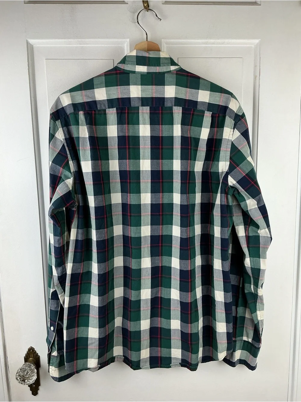 J. Crew Slim Washed Shirt in Holiday Green Plaid